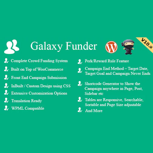 Galaxy Funder - WooCommerce Crowdfunding System