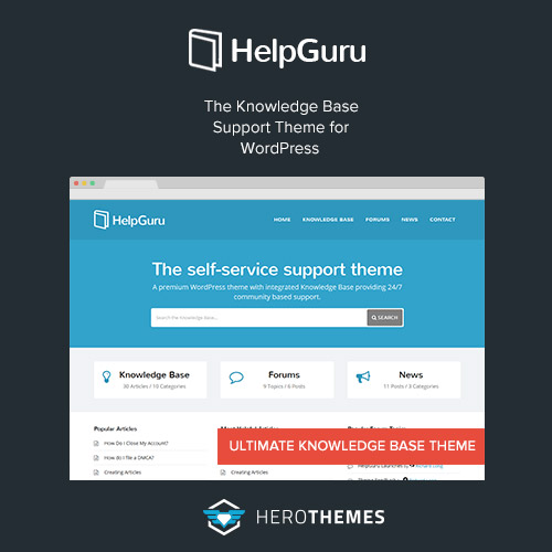 HelpGuru - A Self-Service Knowledge Base WordPress Theme