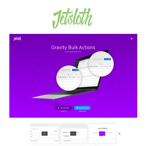 Jetsloth - Gravity Forms Bulk Actions Pro