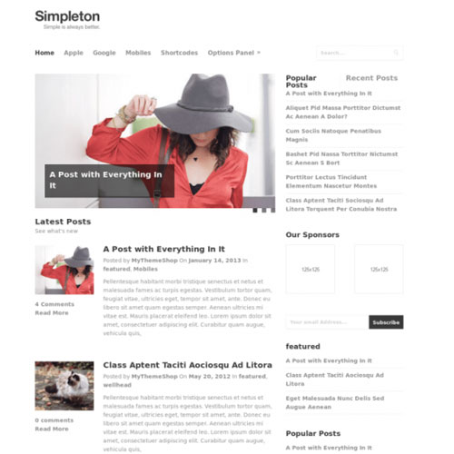 MyThemeShop Simpleton WordPress Theme