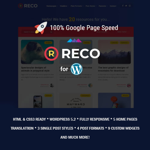 Reco - Minimal Theme for Freebies