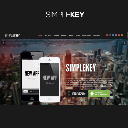 SimpleKey - One Page Portfolio WordPress Theme