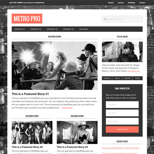 StudioPress Metro Pro Genesis WordPress Theme