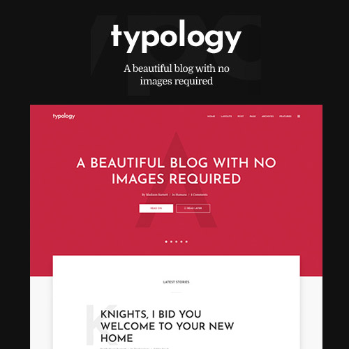 Typology - Text Based Minimal WordPress Blog Theme